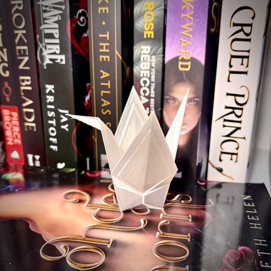 3D Printed Paper Crane Bookshelf Decor
