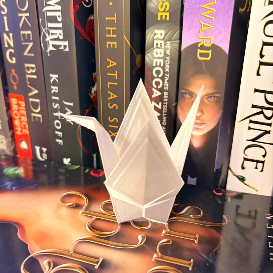 3D Printed Paper Crane Bookshelf Decor