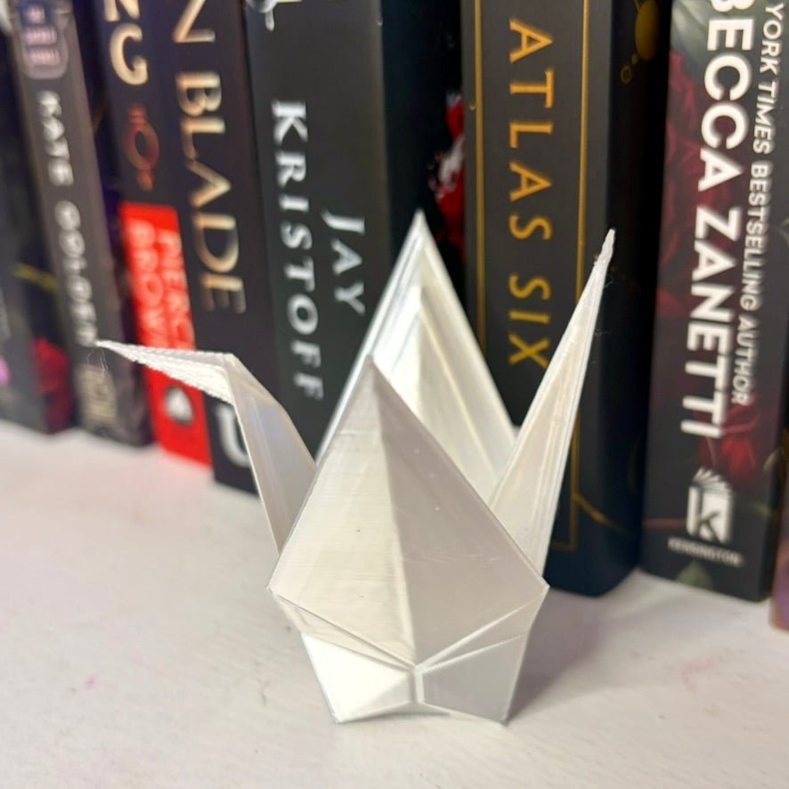 3D Printed Paper Crane Bookshelf Decor