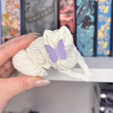 3d Printed Perchling Fox with Butterfly Bookshelf Decor