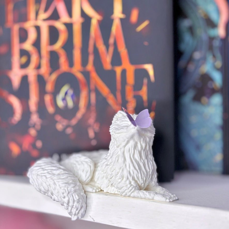 3d Printed Perchling Fox with Butterfly Bookshelf Decor
