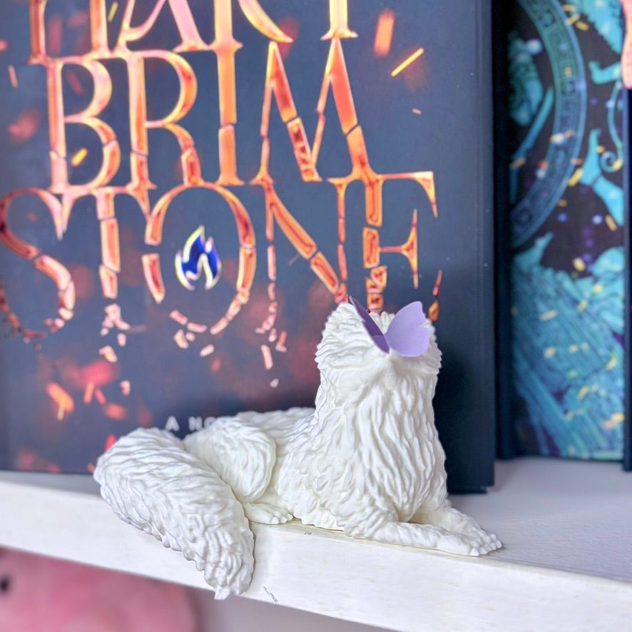 3d Printed Perchling Fox with Butterfly Bookshelf Decor