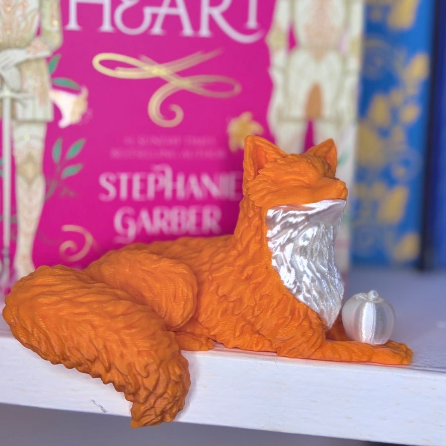 3d Printed Perchling OUABH Inspired Fox with Apple Bookshelf Decor
