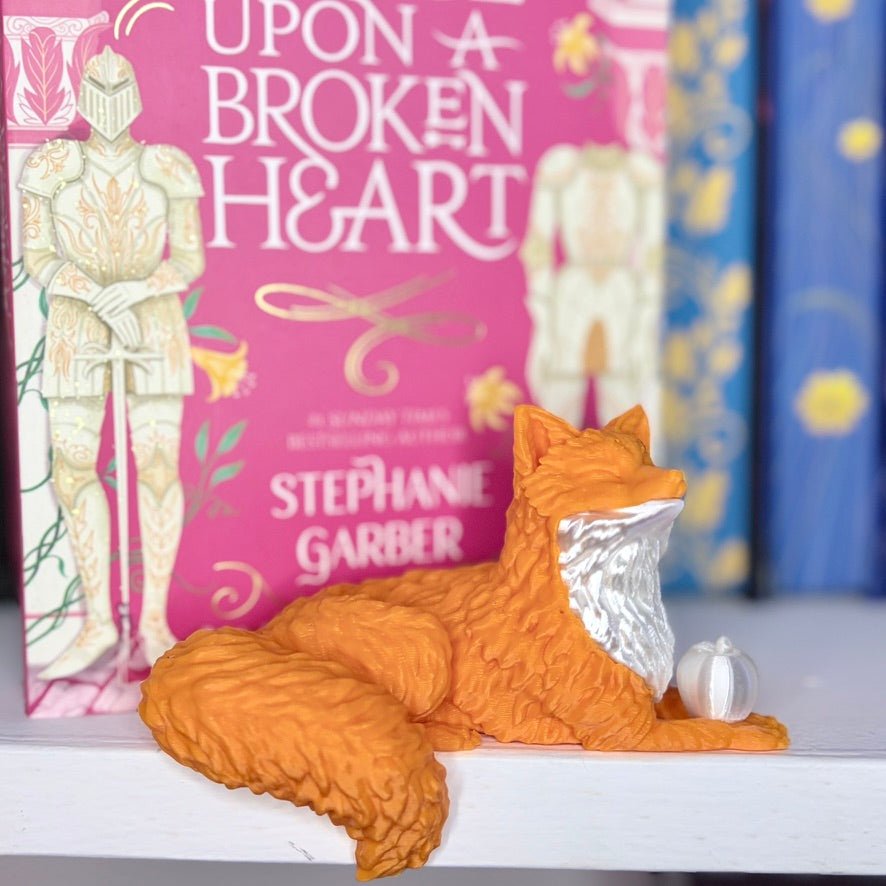 3d Printed Perchling OUABH Inspired Fox with Apple Bookshelf Decor