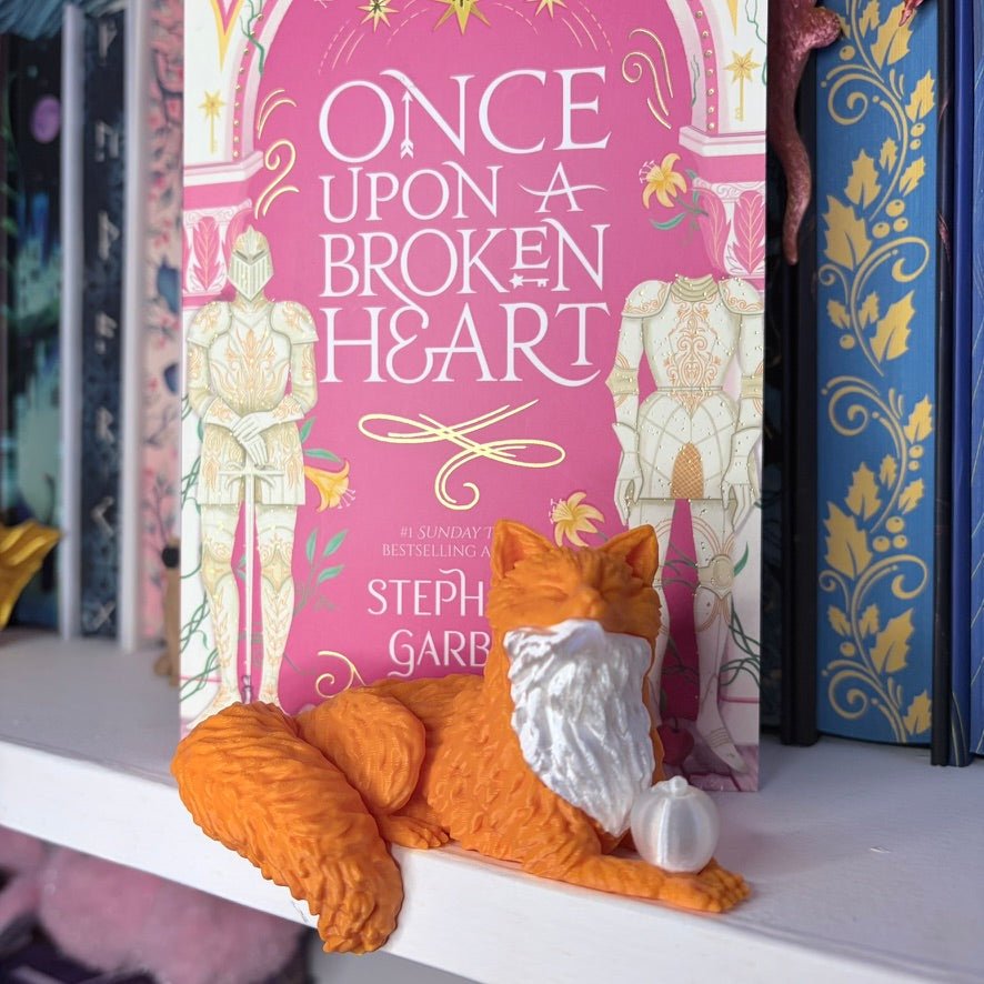 3d Printed Perchling OUABH Inspired Fox with Apple Bookshelf Decor