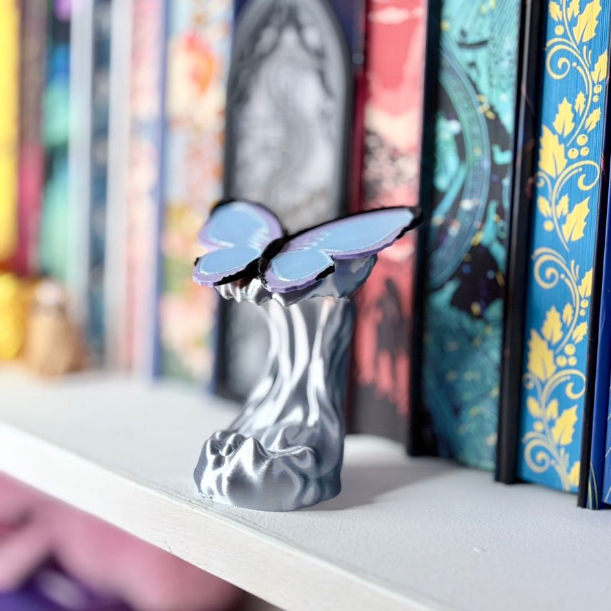 3d Printed Quicksilver Butterfly Bookshelf Decor
