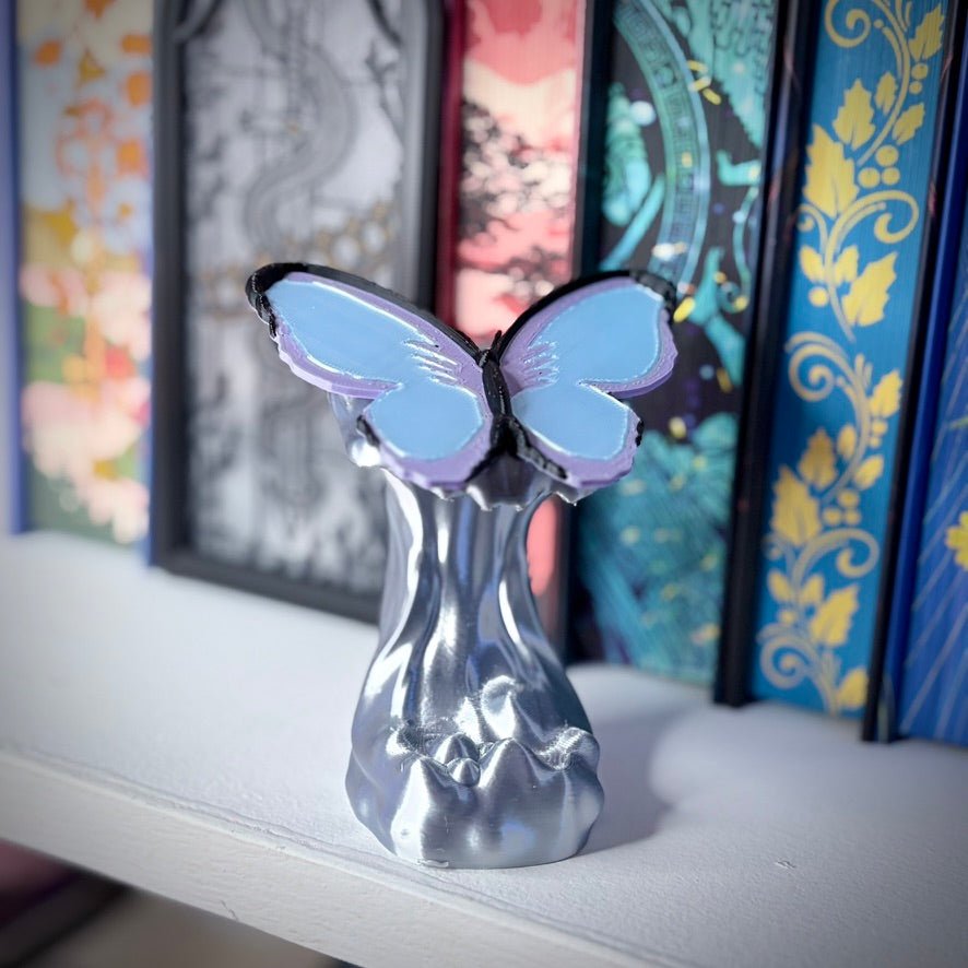 3d Printed Quicksilver Butterfly Bookshelf Decor