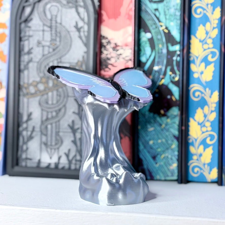 3d Printed Quicksilver Butterfly Bookshelf Decor