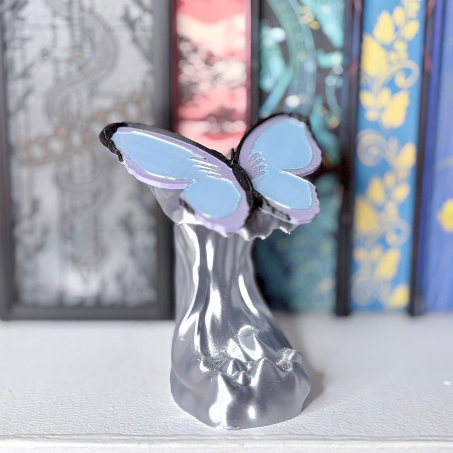 3d Printed Quicksilver Butterfly Bookshelf Decor