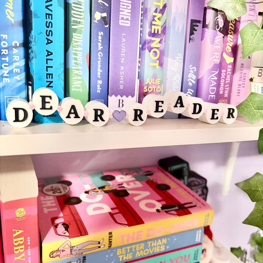3d Printed Shelf Friendship Bracelet Sign - "Dear Reader"