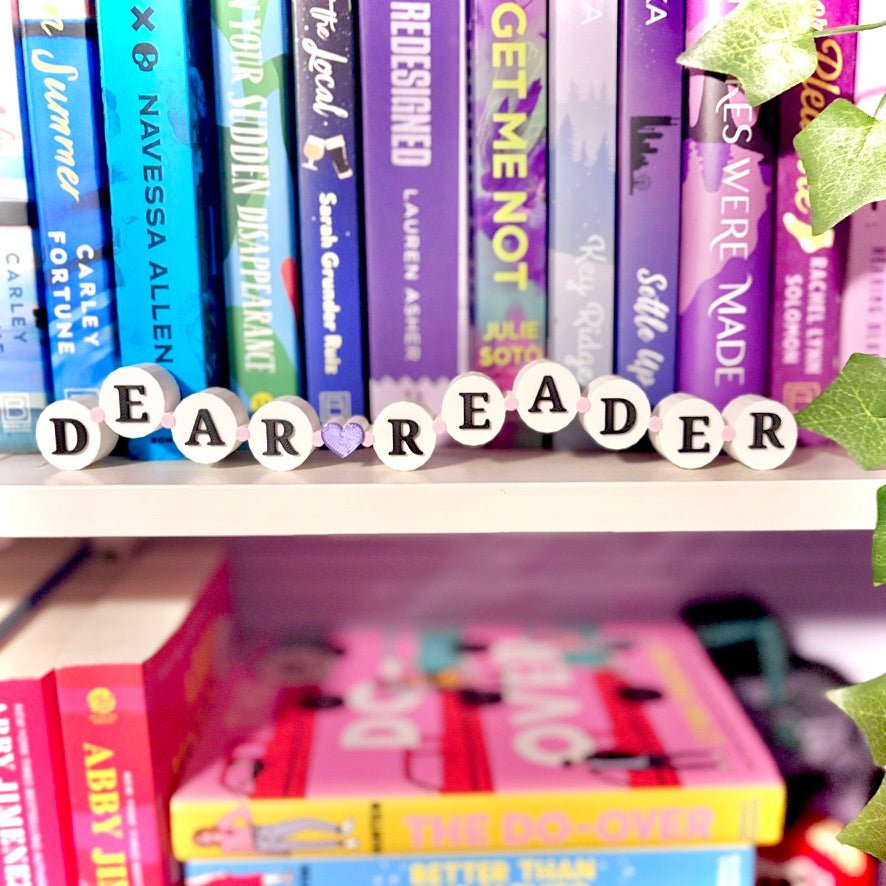 3d Printed Shelf Friendship Bracelet Sign - "Dear Reader"