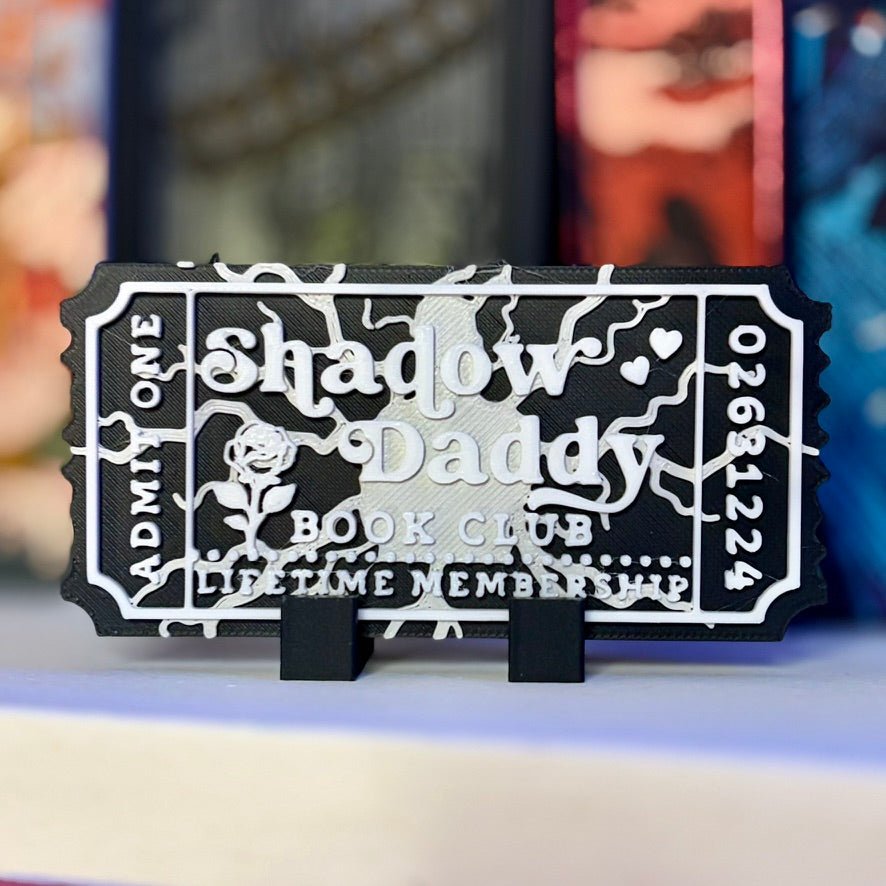 3d Printed Shelf Trope Ticket - Shadow Daddy Book Club