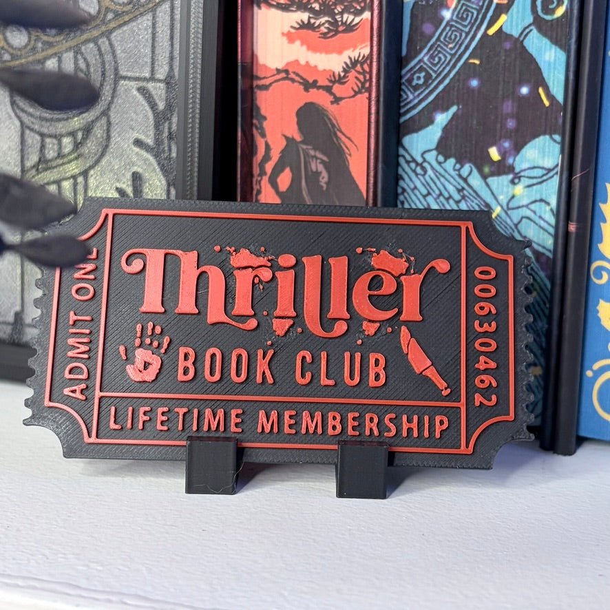 3d Printed Shelf Trope Ticket - Thriller Book Club