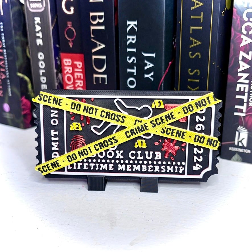 3d Printed Shelf Trope Ticket - True Crime Book Club