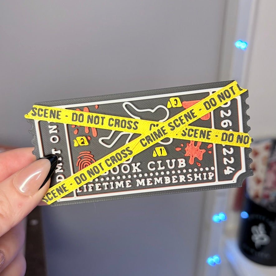 3d Printed Shelf Trope Ticket - True Crime Book Club