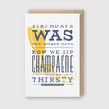 Sip Champagne On Birthday Greeting Card