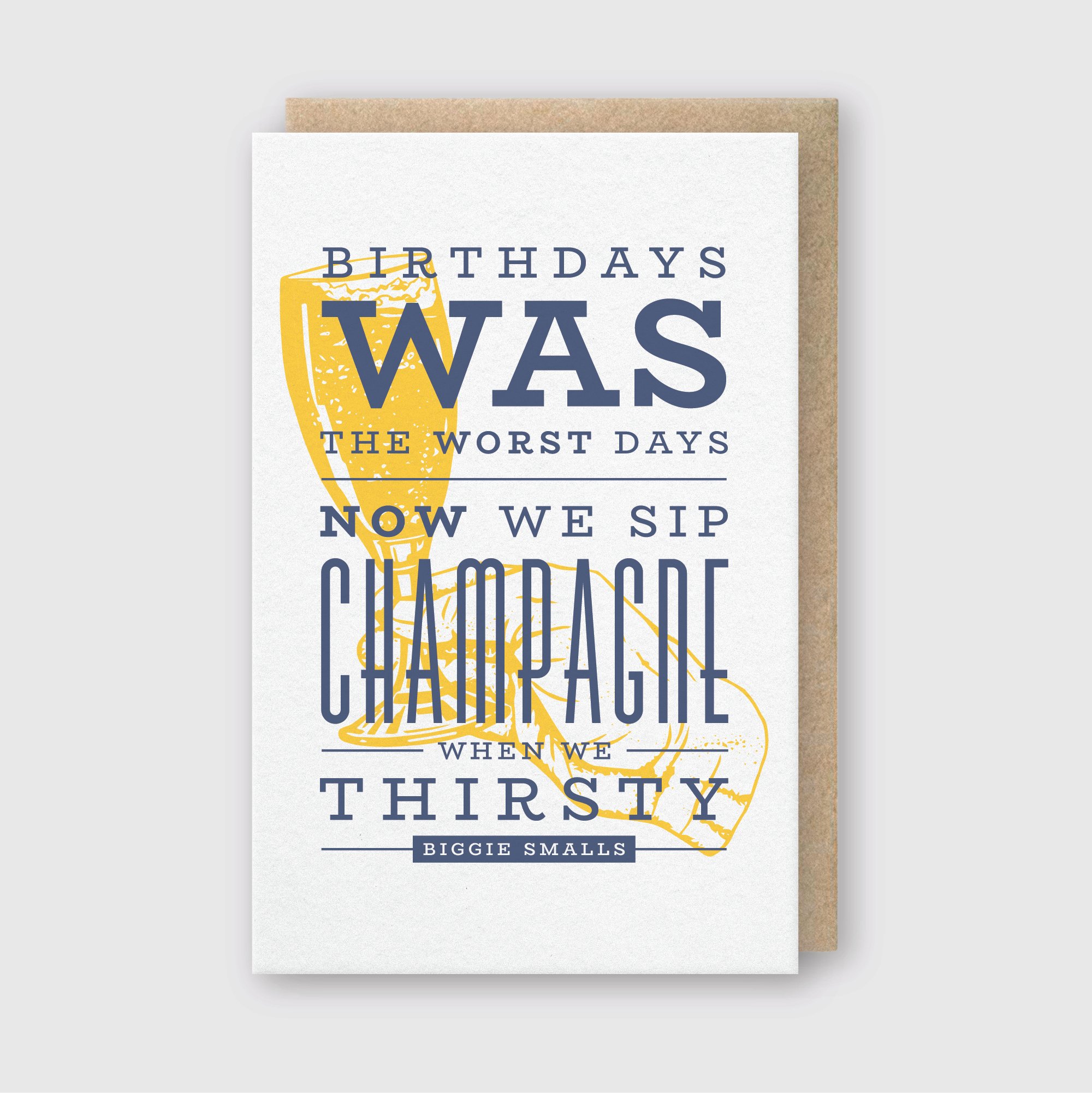 Sip Champagne On Birthday Greeting Card