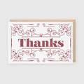 Thanks Maroon Card Greeting Card