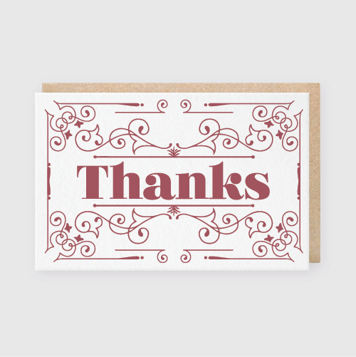 Thanks Maroon Card Greeting Card