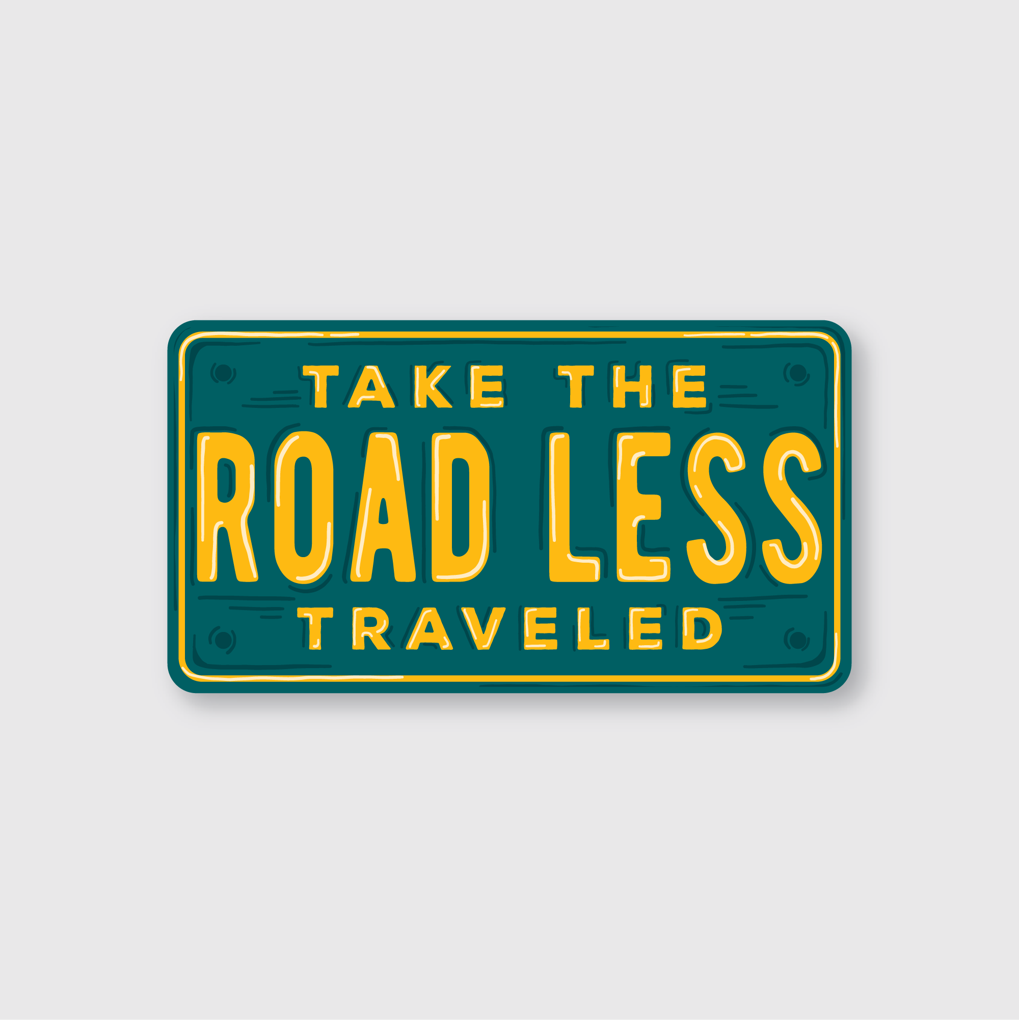 Road Less Traveled License Sticker
