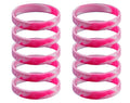 25 Pack Pink Camoflouge Breast Cancer Silicone Bracelets