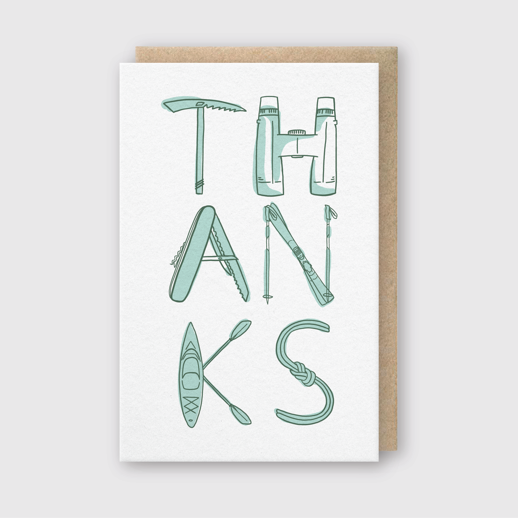 Thanks Gear Handcrafted Thank You Greeting Card