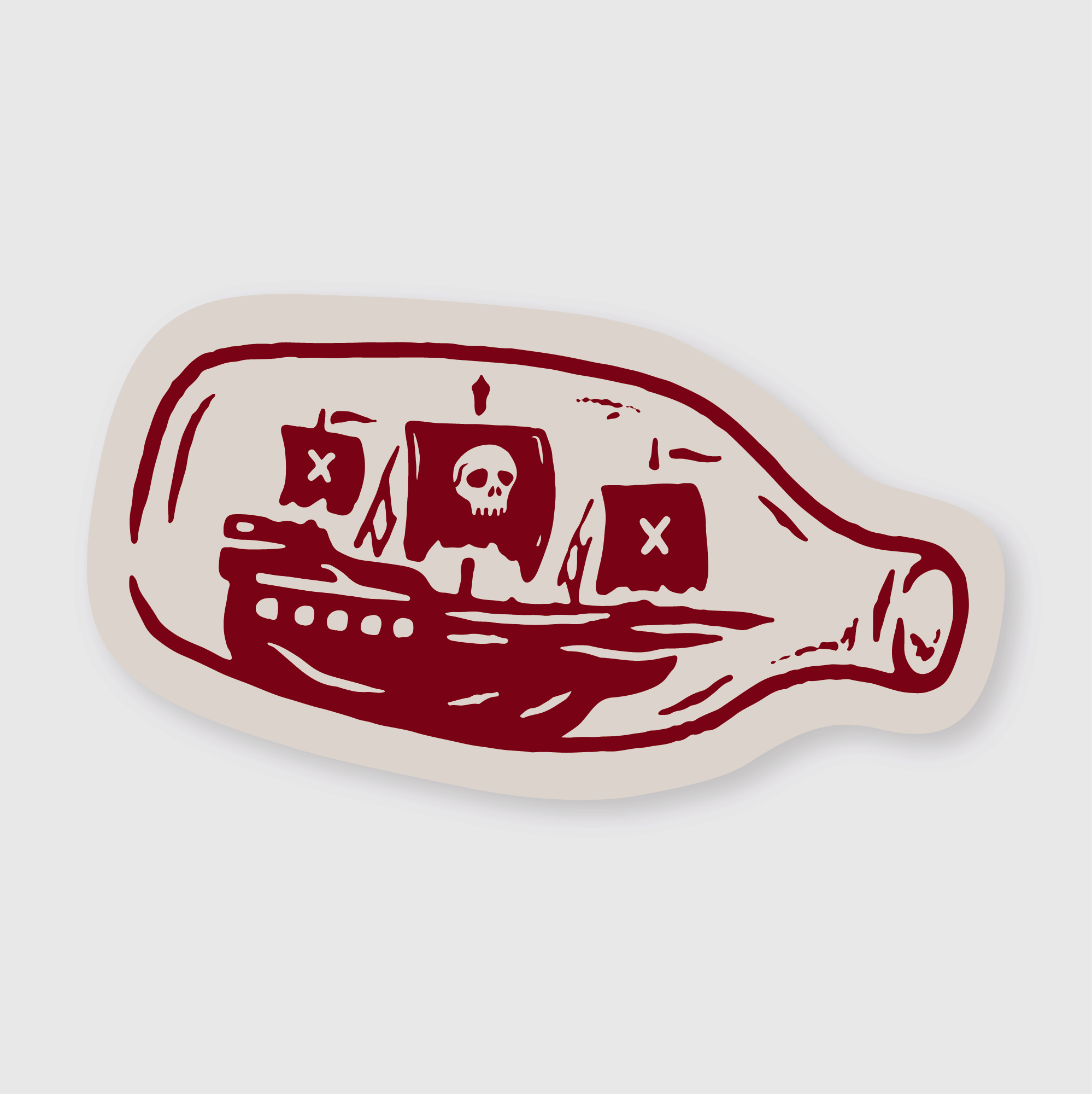 Ship In A Bottle Sticker