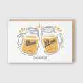 Cheers Beers Bride & Groom Greeting Card