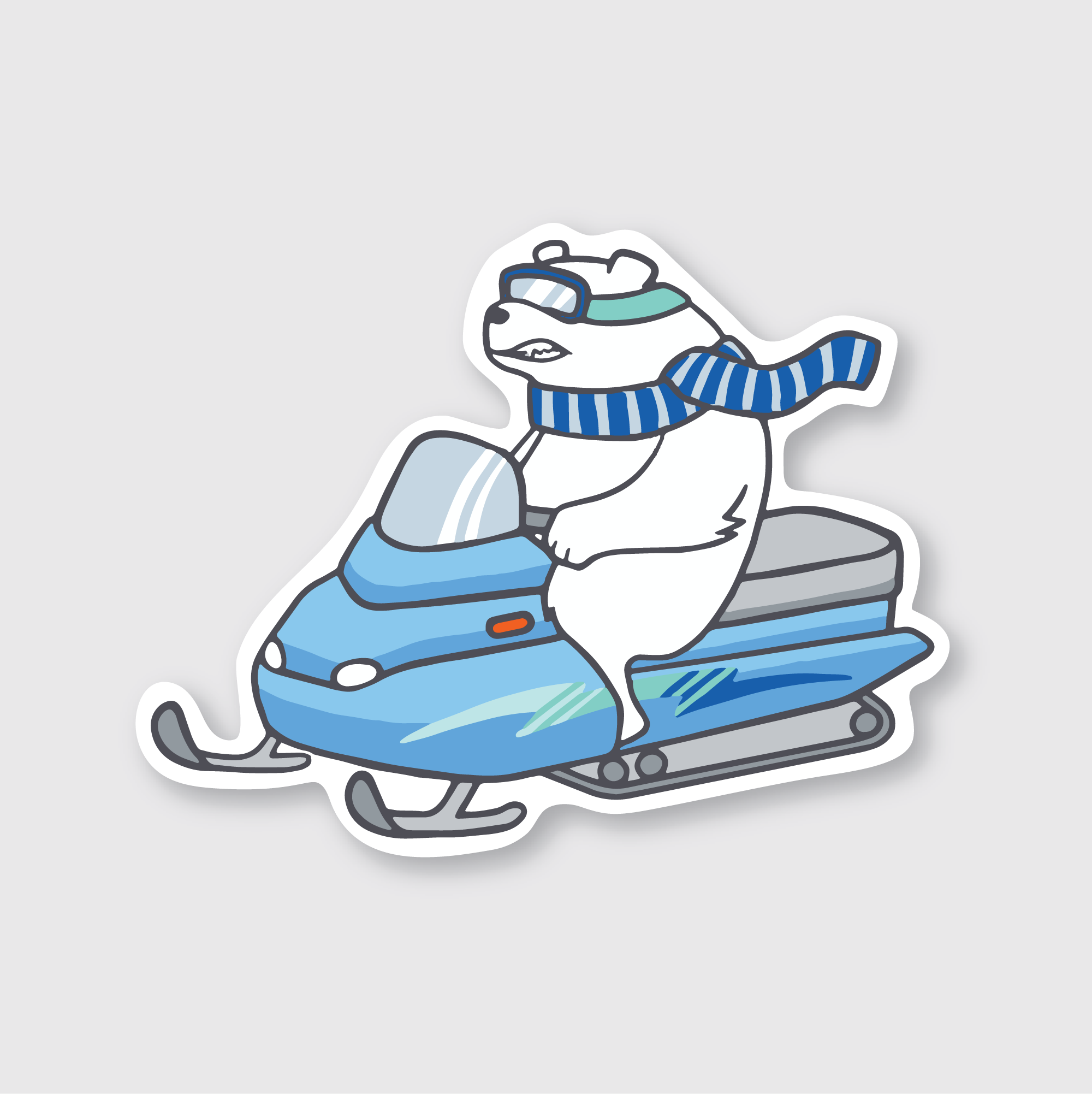 Snowmobile Polar Bear Sticker