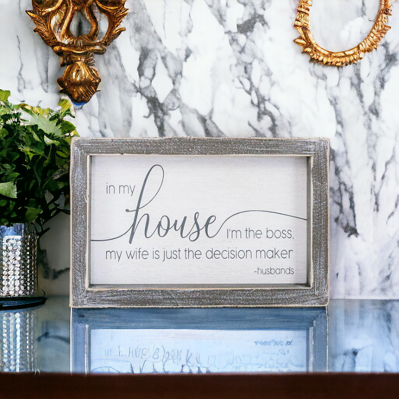 Funny Marriage Rules Wood Sign Framed Rustic Home Decor Husband Wife Humor Wall Plaque Gift