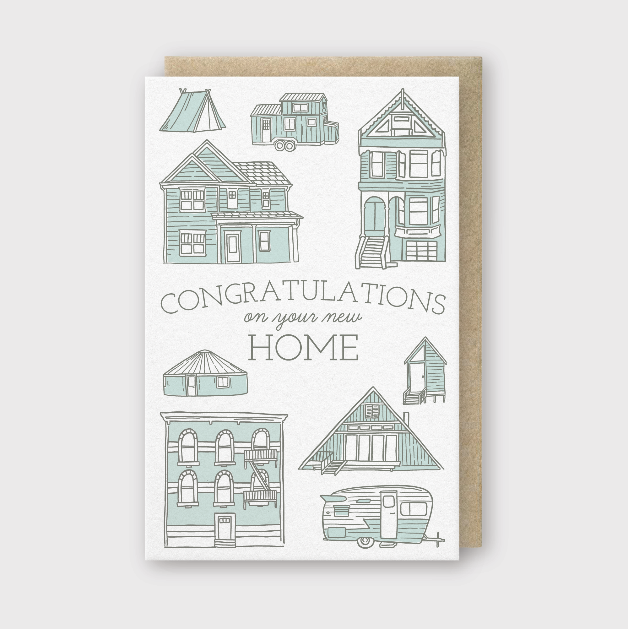 New Home Houses Greeting Card