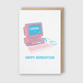 Retro Computer Grad Greeting Card