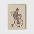 Sasquatch Bike Holiday Kraft Greeting Card