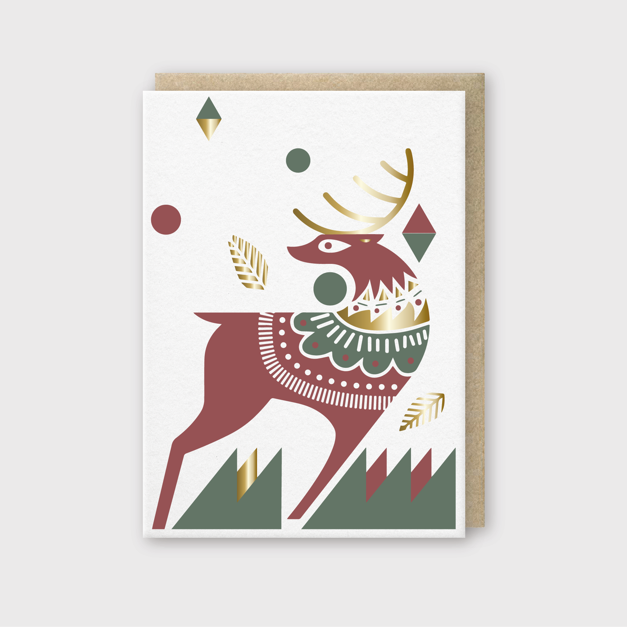 Holiday Geo Deer Greeting Card