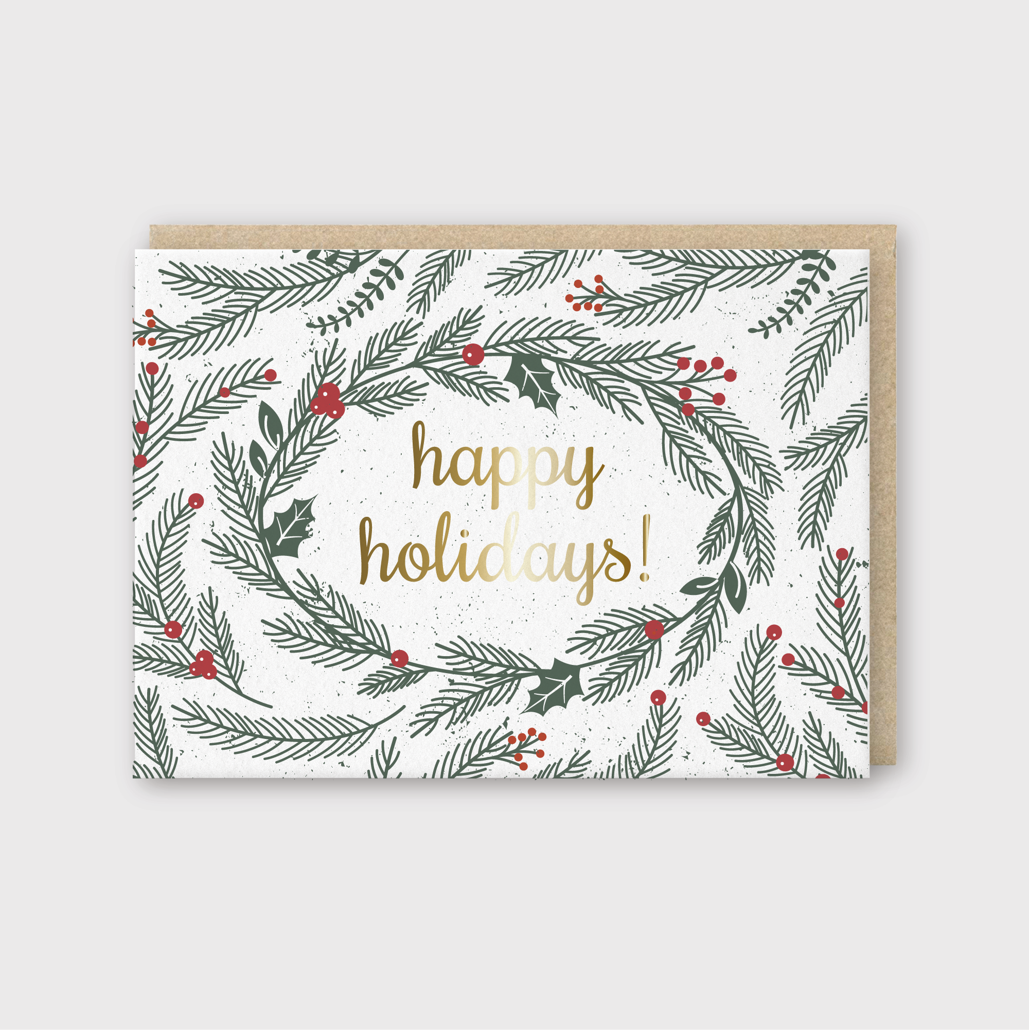 Happy Holidays Foliage Greeting Card