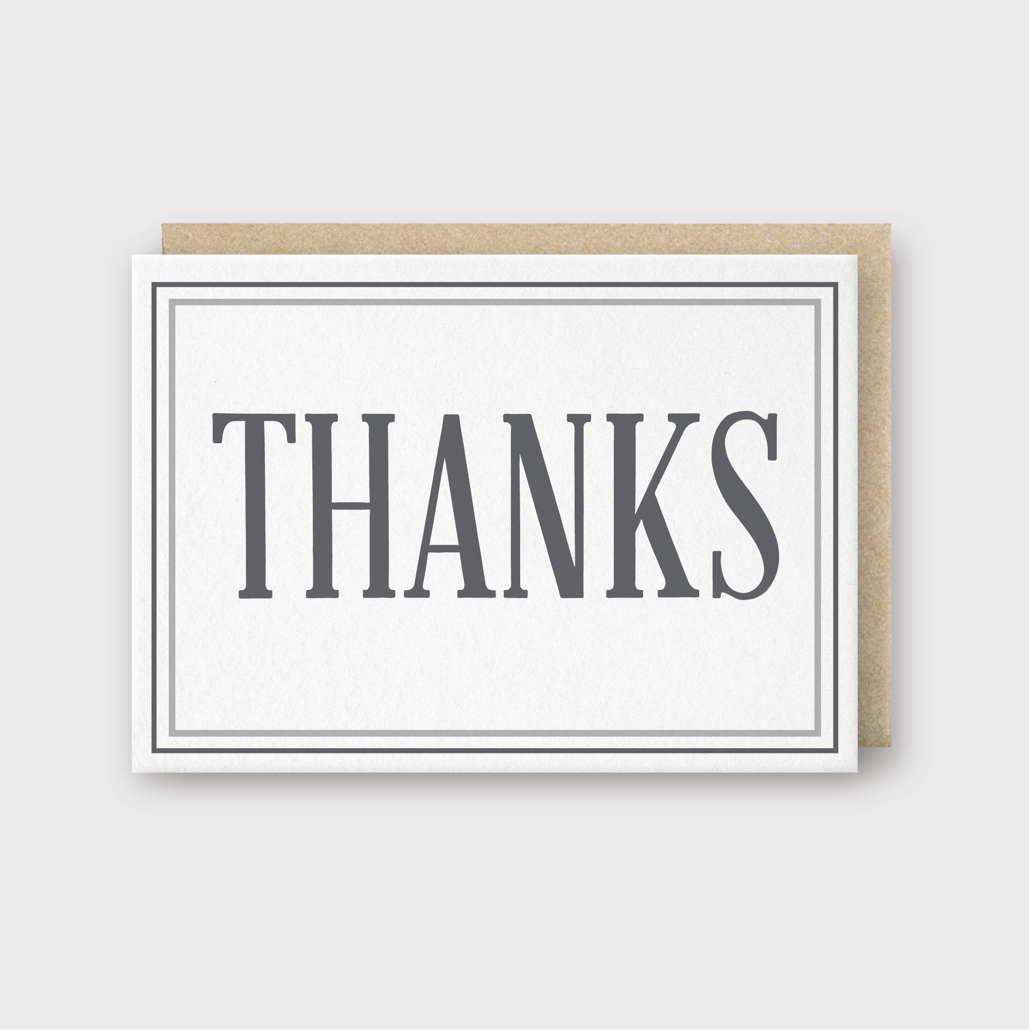 Thanks Gray Greeting Card