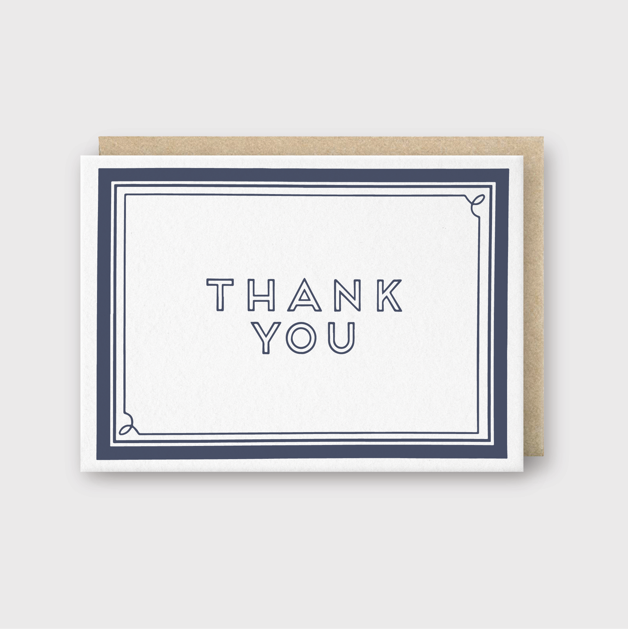 Thank You Navy Frame Greeting Card