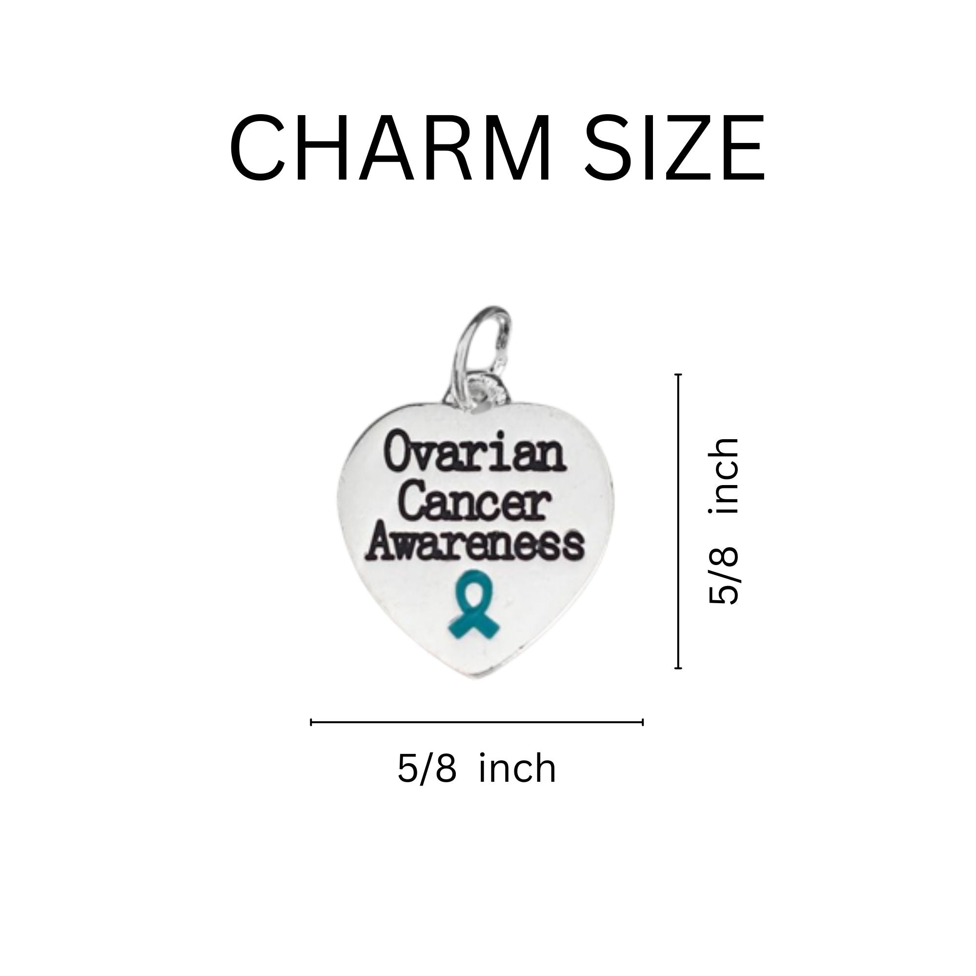 Ovarian Awareness Heart Charms
