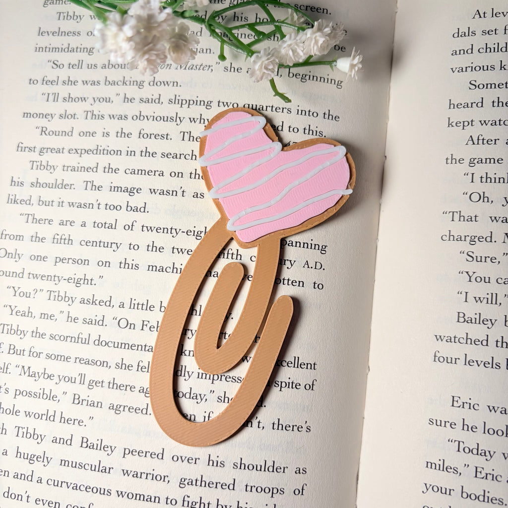 3D Printed Heart Paperclip Bookmark | Cute Book Accessory
