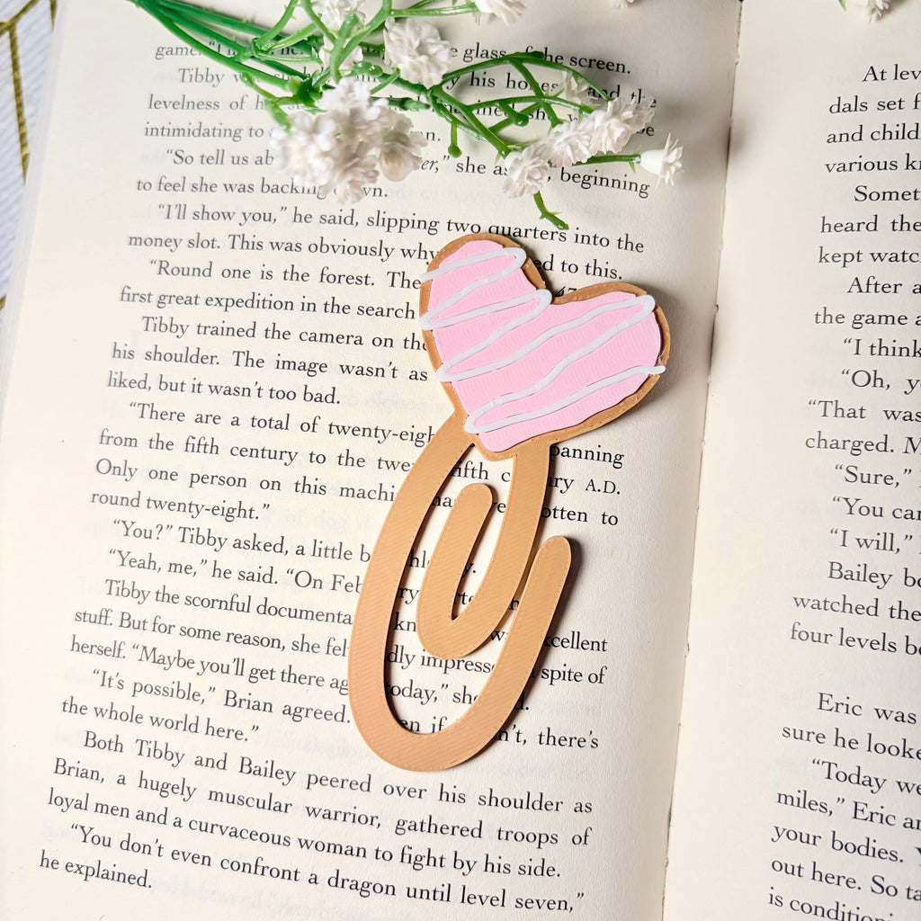 3D Printed Heart Paperclip Bookmark | Cute Book Accessory