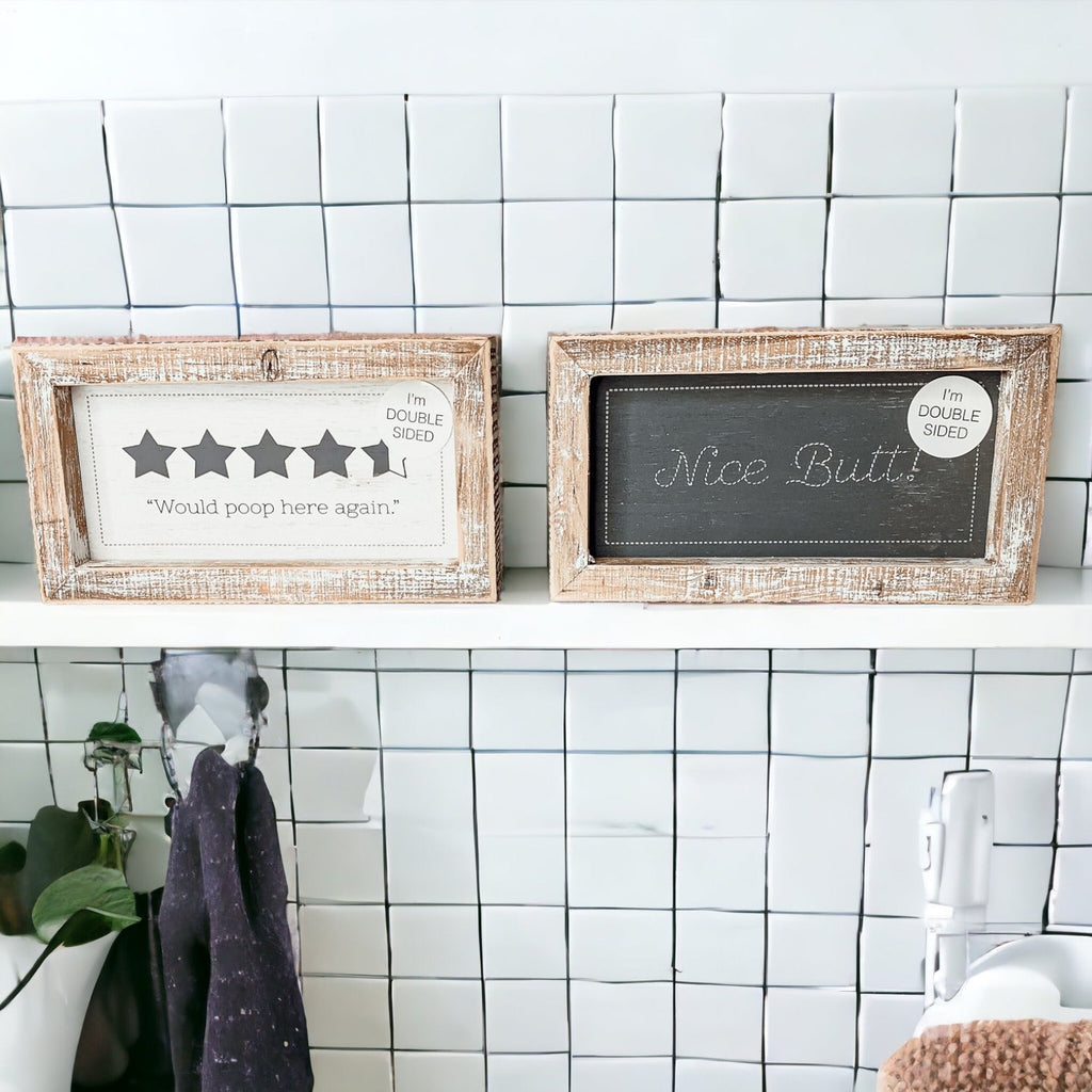 Funny Double Sided Bathroom Sign Guest Restroom Humor Decor Gift For Remodel Homes