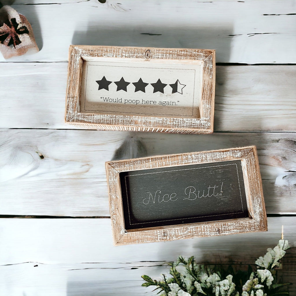 Funny Double Sided Bathroom Sign Guest Restroom Humor Decor Gift For Remodel Homes