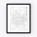 Mount Rainier Map Letterpress Print