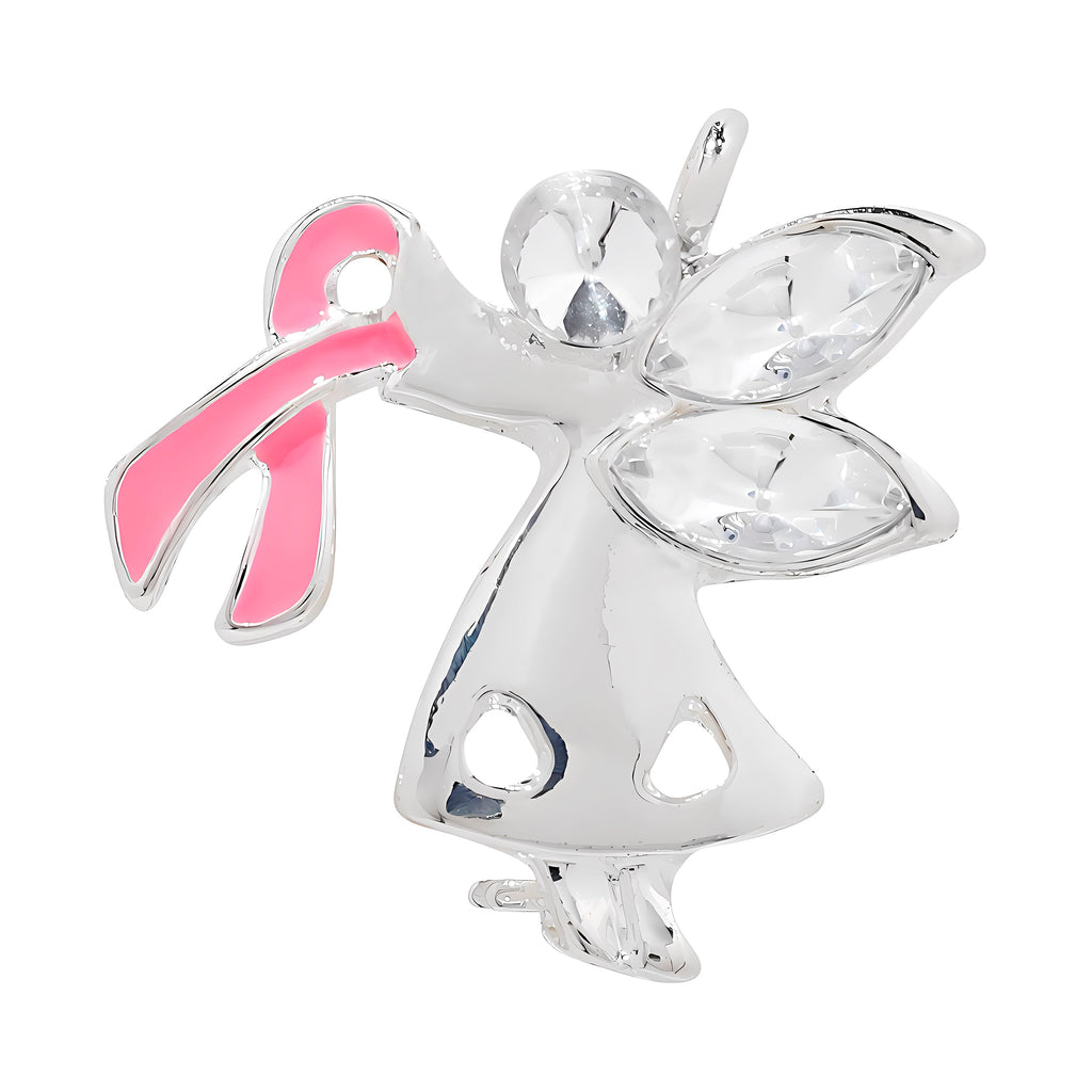 10 Pack Pink Ribbon Angel Pins