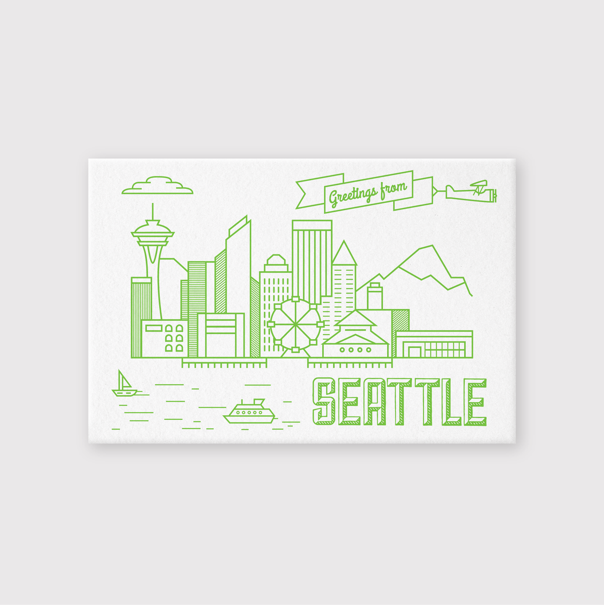 Greetings From Seattle Postcard