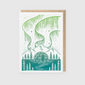 Northern Lights Green Greeting Card