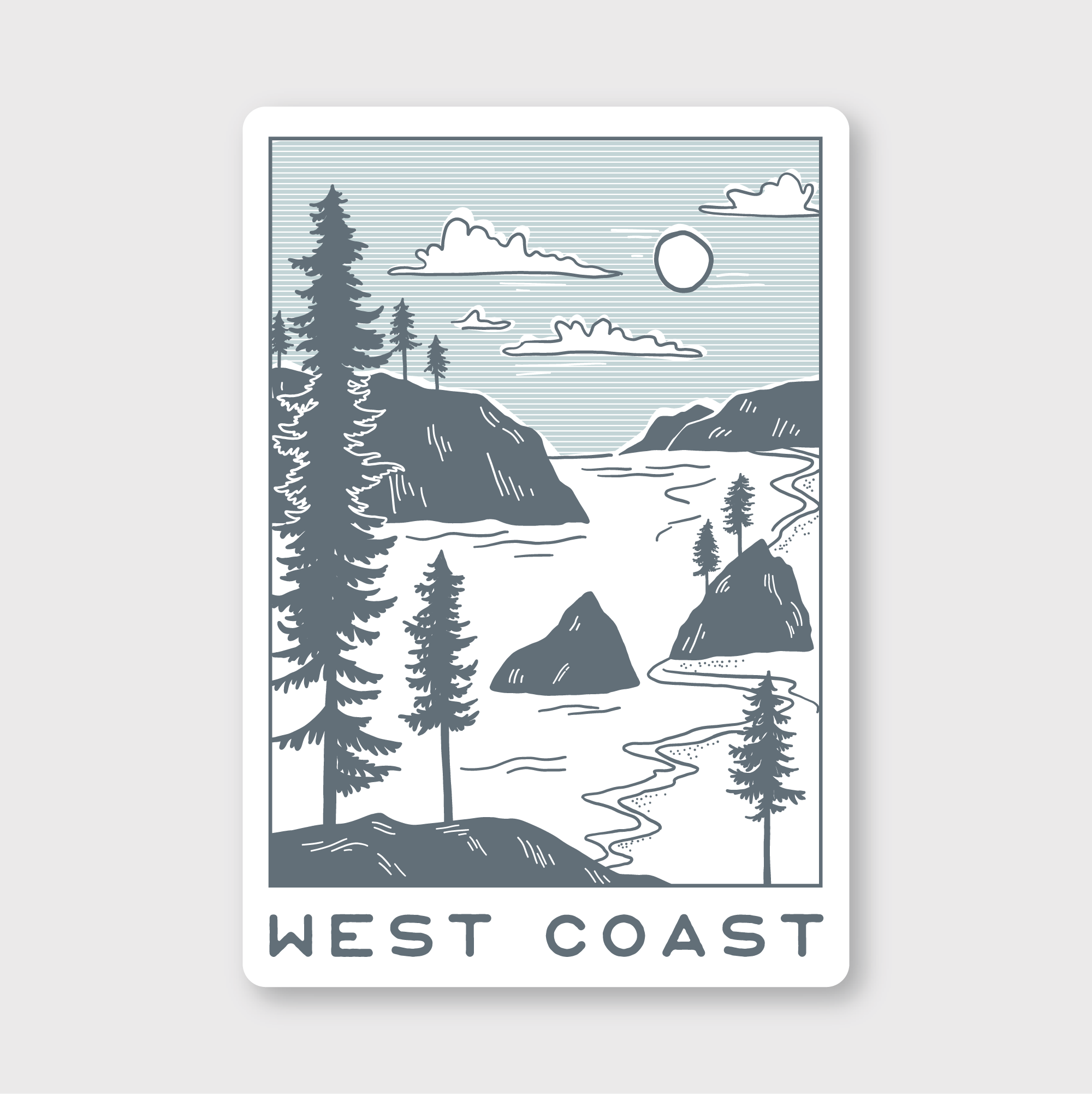 West Coast Beach Sticker