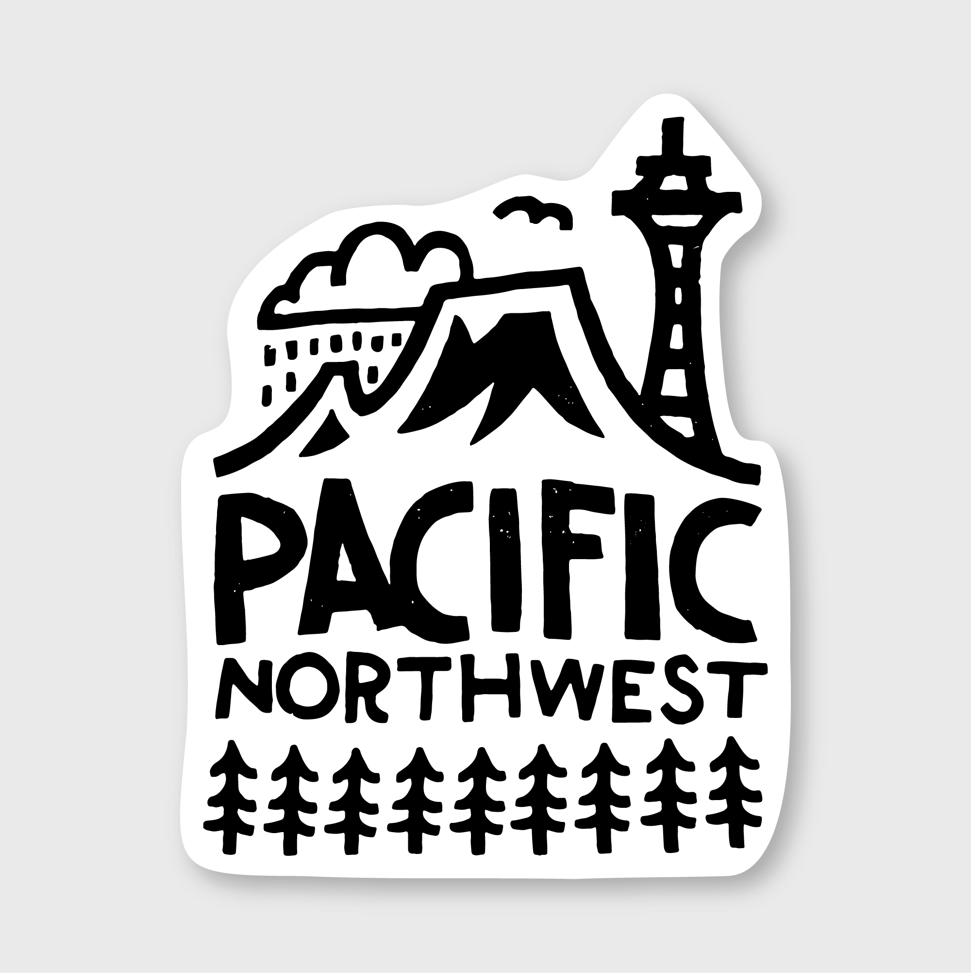PNW Lino Sticker