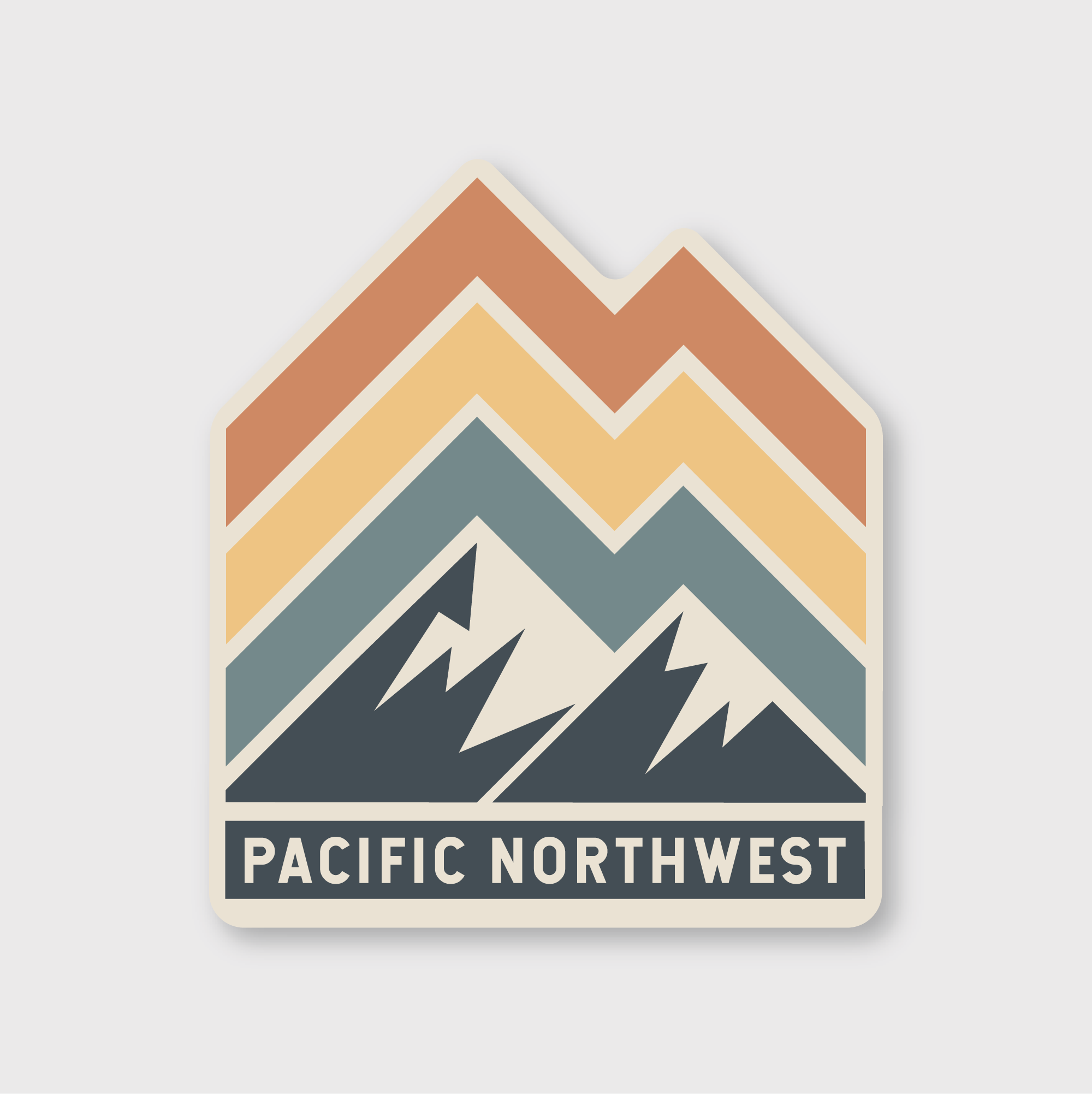 PNW Mountains Rising Sticker