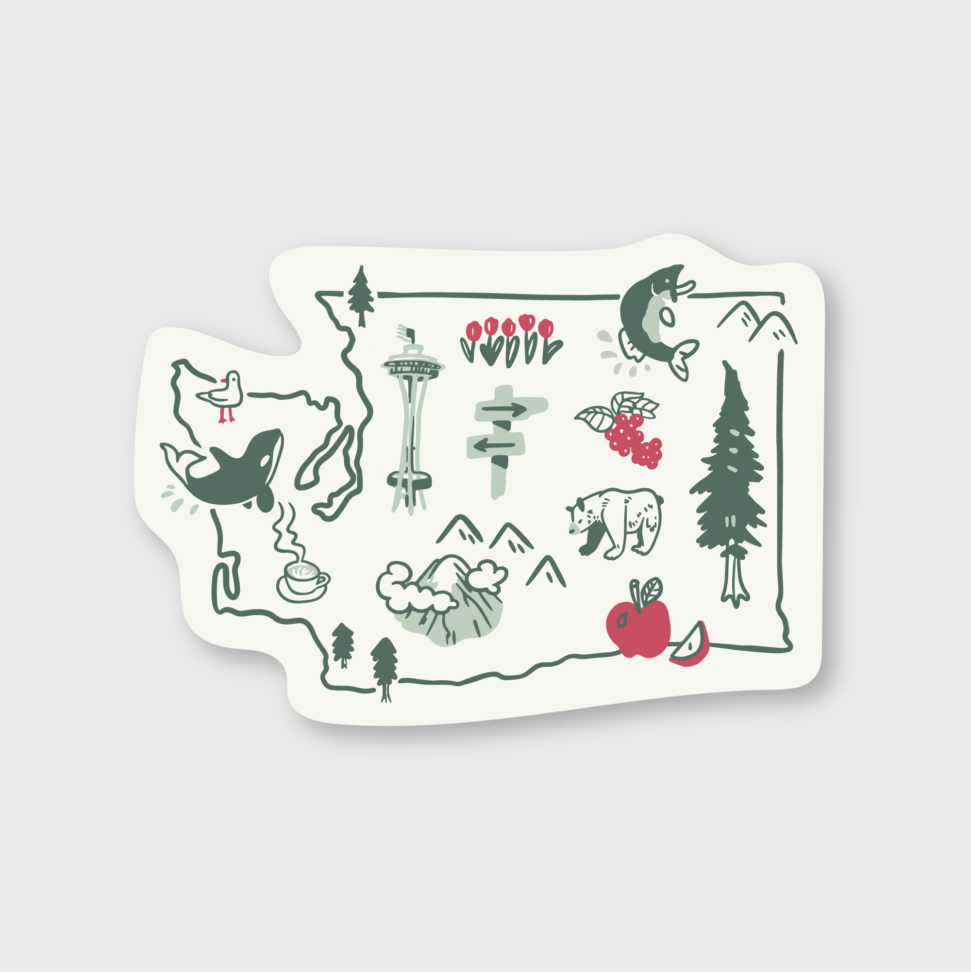 Washington Icons Sticker